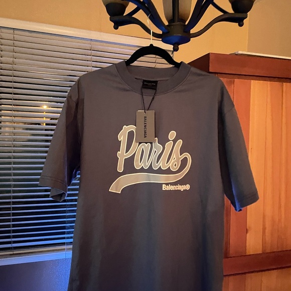 【BALENCIAGA】ブルー Enjoy 'Paris' Tシャツ Balenciaga | Shirts | Enjoy Paris Tshirt Oversized In Faded